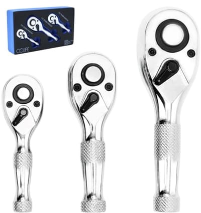 Mini Ratchet Set 3-delig - Omschakelbare Ratel met 72 Tanden en CrV Staal
