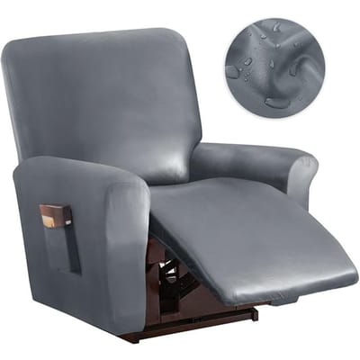 Waterdichte PU Relaxfauteuilhoes Hoge Kwaliteit Effen Kleur Relax Fauteuil Slipcover Relaxfauteuil Bankhoes Voor Woonkamer grijze kleur