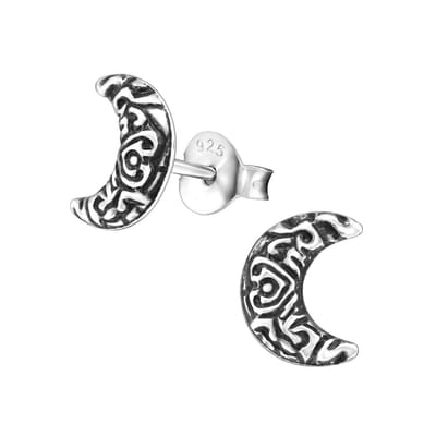 WeLoveSilver - zilveren oorstekers dames - maansikkel ontwerp
