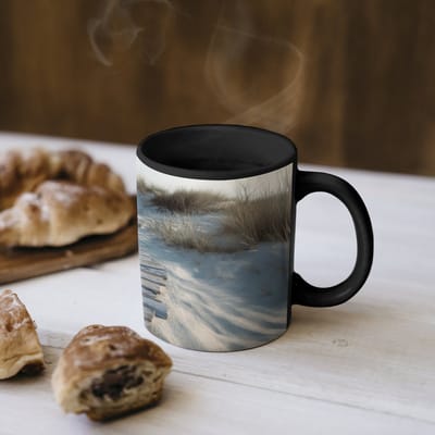 Magische Mok - Foto op Warmte Mokken - Koffiemok - Pad - Planken - Duinen - Gras - Magic Mok - Beker - 350 ML - Theemok