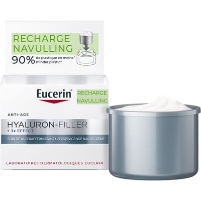 Eucerin Hyaluron-Filler + 3x EFFECT Anti-Aging Nachtcrème voor Vrouwen - NAVULLING - Gezichtscrème - Anti-Rimpel Crème - 50 ml