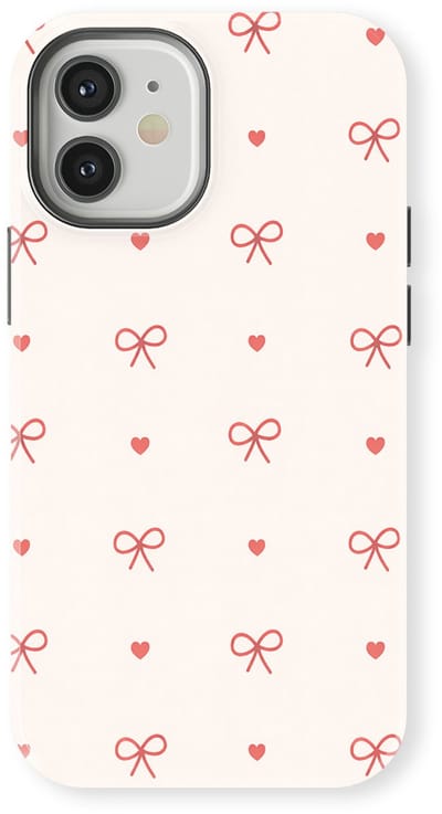 Tough Hoesje met Hartjes geschikt voor iPhone 12 | Little Love Tough Case Geschikt voor Mag | Hartjes Print Backcover geschikt voor iPhone 12 Sweet Bows
