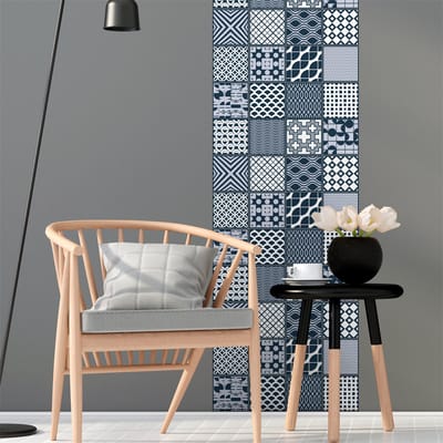 Zelfklevende tegelmuurstickers voor keuken en badkamer - 24 Scandinavische Malmö tegelstickers - 24 stickers 15x15cm