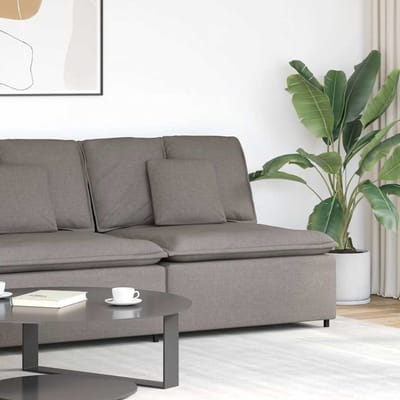 vidaXL - Modulaire - bank - middenmodule - met - kussens - 100 - cm - taupe