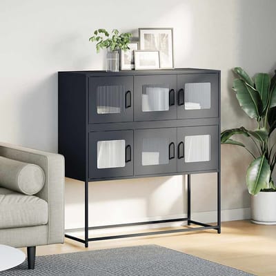 vidaXL - Dressoir - 100,5x39x107 - cm - koudgewalst - staal - antracietkleurig