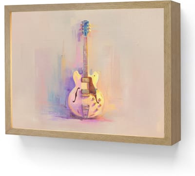 Wandlamp 40x30 cm - Oplaadbaar - Gitaar - Pastel - Schilderachtig - Wandlampen binnen woonkamer - Slaapkamer lamp - Decoratieve nachtlamp - Vloerlamp draadloos