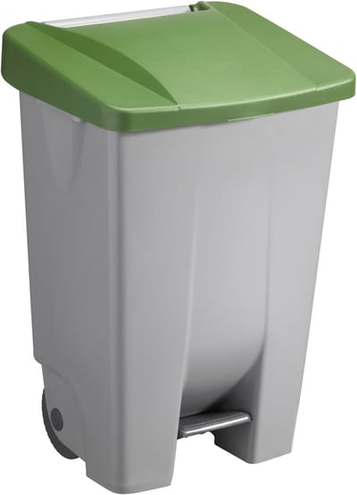 Sunware Afvalcontainer/rolemmer - pedaalemmer Basic - groen - 80 liter - 19 x 41 x 75 cm - huis/tuin afval scheiden