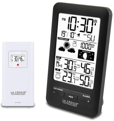 Draadloos Weerstation met Maanfasen, Binnen/Buiten Temperatuur en Luchtvochtigheid