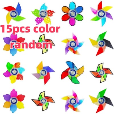 15 pièces Moulin à Vent Toupie Fidget Spinner Colorée Toupie du Bout des Doigts Cadeau du Nouvel An pour Invité Prix de Maternelle Jouet Anti-Stress red