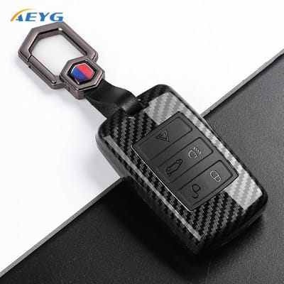 ABS Koolstofvezel Auto Sleutelhoes Cover Voor Land Rover Range Rover Sport Evoque Freelander Voor Jaguar Xf Xj Xe Xjl Xf Accessoires black