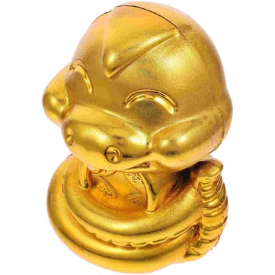 Gouden Slang Spaarpot Feng Shui Schatkist Beeldje Munt Accessoires Kind yellow
