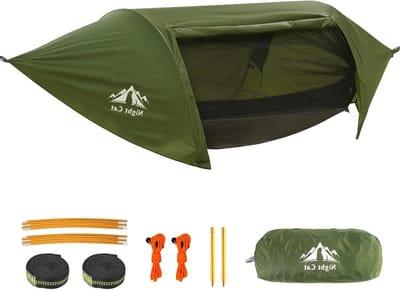 Hangmat Tent met Klamboe en Waterdichte Regenvlieg voor 1 Persoon - Ideaal voor Wandelen, Kamperen en Tuingebruik