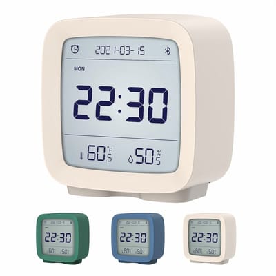 Slimme Bluetooth Wekker met App Controle - Digitale Klok met Datum, Tijd, Temperatuur, Luchtvochtigheid, Snooze Functie en 16 Alarmen