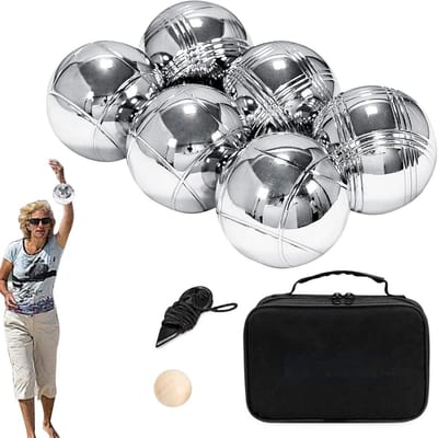 Petanque ballenset - Metalen ballen - Buiten spelen - Roestvrij ontwerp - 6 stuks - Zilver