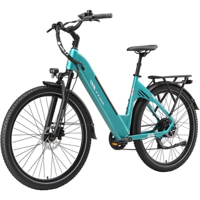 TTGO C5: 250W glijdt stad. 48V13.5Ah gaat week mee. 27  banden grijpen stevig. Tweepersoons e-bike groen