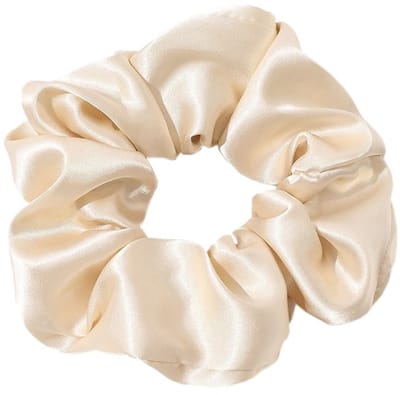 Allecto - Zijde Scrunchies - Luxe Haaraccessoires - Perfect voor Dames - Champagne Kleur - Geschikt voor Alle Haartypes - Modebewuste Vrouwen - Kle...