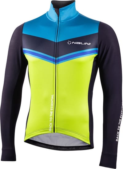 Nalini - Heren - Fietsjack winter - Winddicht Warm Wielrenjack - Blauw - Groen - ASFALTO JKT - M