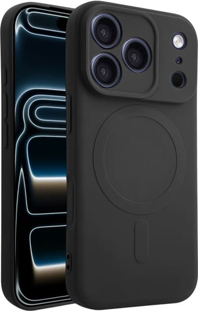 Casify Siliconen Hoesje geschikt voor MagSafe iPhone 17 Pro Hoesje - Zwart