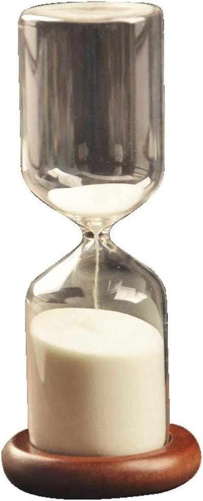 Zandloper Klok - Tijdmeting Decoratie - Koken Studeren Spelletjes - Houten Basis - 30 Minuten - Wit