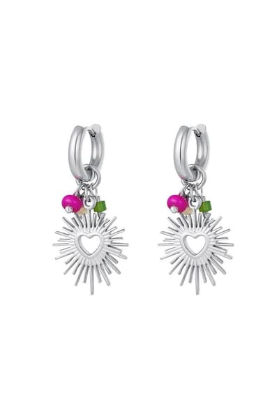 Bijoutheek Oorhangers Stralend Hart Zilver