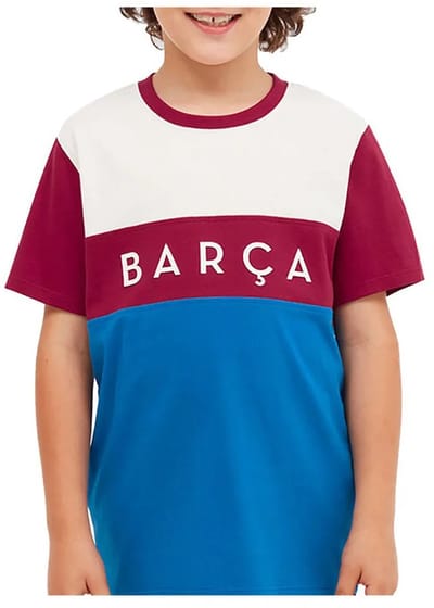 BarÇa Fc Barcelona Color Block Korte Mouw T-shirt Junior Blauw 4 Years Kinderen