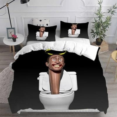 Spel Skibidi Toilet Arale Dekbed Beddengoed Collecties Gamer Dekbedovertrek Dekbedovertrek Collecties Kinderen Volwassenen 3D Print Slaapkamer Decoratie 135x200cm-2pcs