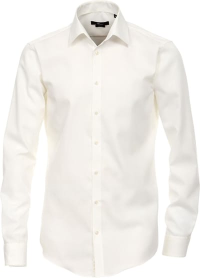VENTI modern fit overhemd - mouwlengte 7 - beige - Strijkvrij - Boordmaat: 44 (EU maat: XL)