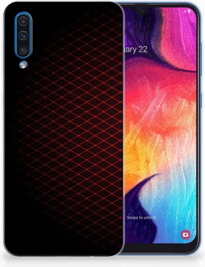 Samsung Galaxy A50 TPU bumper Geruit Rood