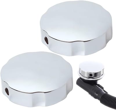 Draaiknop voor Badkuip, Pop-up Afvoerbediening, Chroom Afvoerstopper, Badkamer Accessoire, Verstelbare Knop voor Badkuipafvoer