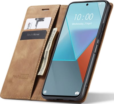 Hoesje geschikt voor Xiaomi Redmi Note 13 Pro - Book Case Leer Slimline Bruin
