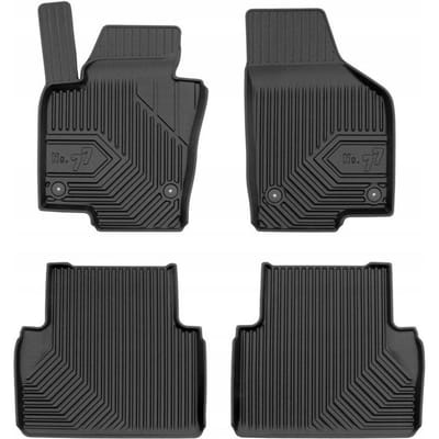 Premium Rubberen Mattenset No.77 - Geschikt voor VW Sharan II 2010-2022 - Perfecte Pasvorm - TPE Elastomeer - Zwart - 4-delig - FROGUM