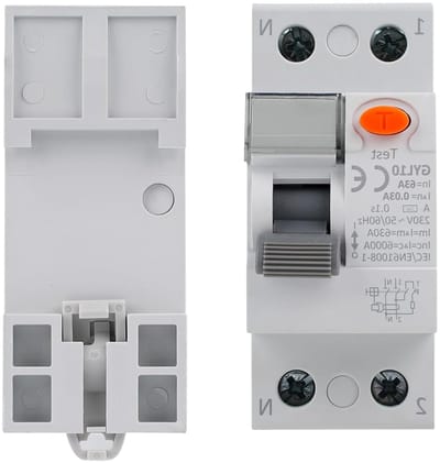 Circuit Breaker 30 mA 40 A, RCCB Type A met Aardlekbeveiliging, 2 Polige Schakelaar voor Veiligheid en Bescherming