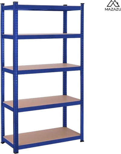 MIRA Home Opbergrek - Stellingkast - Blauw - Staal - 90x40x180