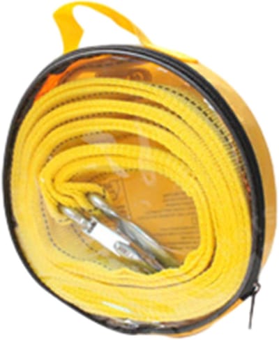Trekband met haken - Hersteltouw voertuig - Voertuig slepen - Heavy-duty constructie - 4.5 meter - Geel