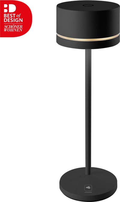 Leonardo tafellamp MONZA ,oplaadbaar zwart / Sompex / oplaadbaar, kleur zwart | Accu | LED tafellamp voor buiten en binnen - Werkt op accu - Aluminium - Dimbaar - Incl. Inductie oplaadbaar- zwart