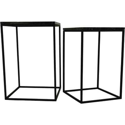 PTMD - Bijzettafel Volos - Bruin - 41x41x61cm - Set van 2