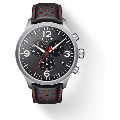 Tissot Leren Band Zwarte Wijzerplaat Heren Modehorloge T116.617.16.057.02 zwart