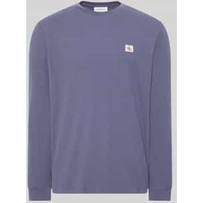 Calvin Klein Long Sleeve Waffle Badge T-shirt Blue Nomad Größe: S | Longsleeves Outlet | Herren | Blau