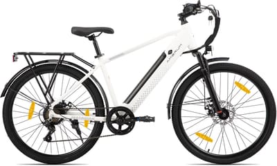 HILAND Matawak elektrische stadsfiets - 26 inch - 250W motor - 60km actieradius - 36V 10.4Ah accu - Shimano 7-versnellingen - Unisex - Wit