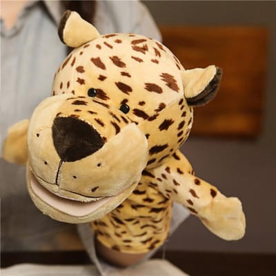 Marionnette à main d'animal de dessin animé mignon, jouet en peluche, langue des signes, accessoires de spectacle ventriculaire, éducation de la petite enfance parent-enfant, enseignement interactif 27cm
