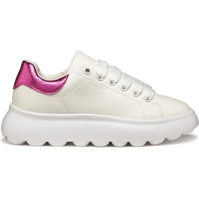 GEOX PUFFYPOP MEISJES Sneakers - WIT/FUCHSIA - Maat 36