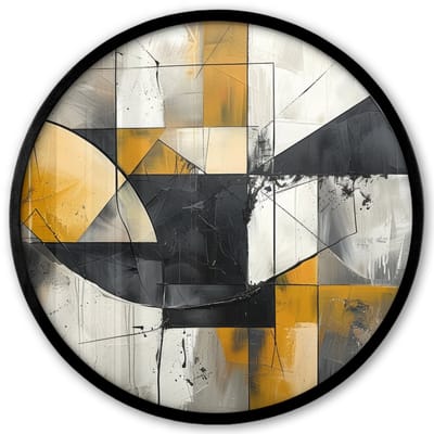 Poster in lijst Rond - Fotolijst 40x40 cm - Posters - Abstract - Kunst - Geometrisch - Aesthetic - Ronde posterlijst zwart - Decoratie - Wanddecoratie woonkamer - Muurdecoratie slaapkamer