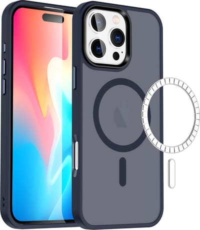 Casify Matte Hoesje geschikt voor MagSafe iPhone 16 Pro Max Hoesje - Mat Donkerblauw
