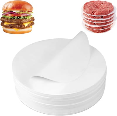 1000 Stuks Antiaanbak Burgerpapier, 14 cm Diameter, Ideaal voor Hamburgers, Cheeseburgers en Snacks, Perfect voor Grillen en Bakken