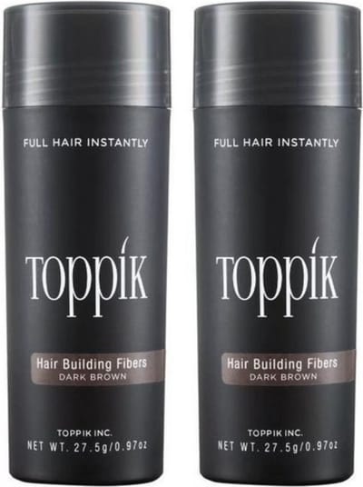 2 x 27,5 gram - Donkerbruin - Toppik Hair Building Fibers (haargroei vezels)