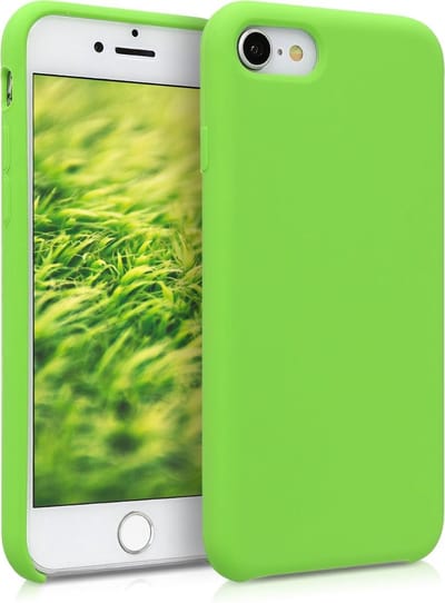 kwmobile telefoonhoesje geschikt voor Apple iPhone SE (2022 / 2020) / iPhone 8 / 7 - Hoesje met siliconen coating - Smartphone case in groen