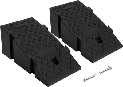 Stoeprandhelling - Oprijhulp Kunststof - Treden Overbruggen - Draagbaar Antislip Ontwerp - 19 cm Hoog - Zwart
