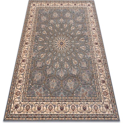 Kleden Rugsx Wollen tapijt NAIN Rozet, frame, 1180/51034 blauw 120x170 cm