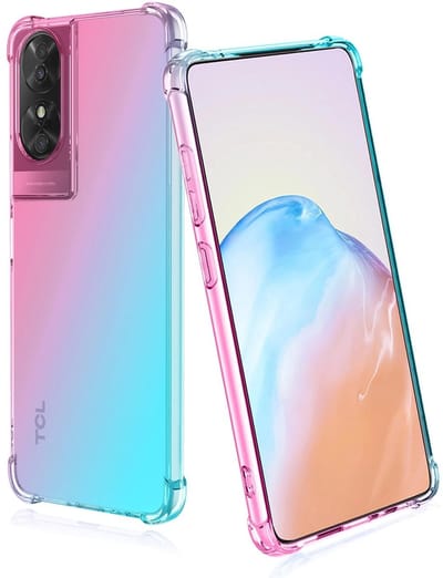 Dailygoods- Siliconen Hoes Schokbestendig - Transparant Ultra Dun - Krasbestendig - Zijdezacht Aanvoelend - Kleurverloop - Compatibel met TCL 50 SE - Telefoonhoes