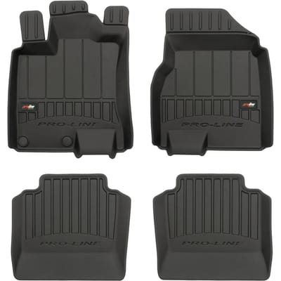 Frogum No.77 Automat / Vloermat - 3D Pasvorm - Geschikt voor Nissan Qashqai I +2 (J10) 2006-2013 - 7-persoons versie - TPE Rubber - 4-delig - Hoge Rand 6cm - Zwart